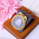 Natural Hetian Purple Jade Pendant Necklace for Woman