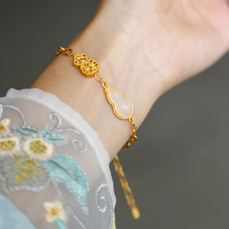 Hotan Jade Gourd Bracelet for Women