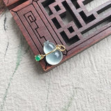 Chalcedony Gourd Pendant Necklace - Chinese Retro Charm Jewelry