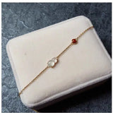 Natural Ice Chalcedony Gourd Bracelet, Chinese Retro Charm Silver Jewelry