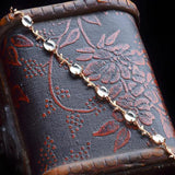 Natural Ice Ellipse Chalcedony Plant Winding Bracelet Retro Charm Silver Jewelry