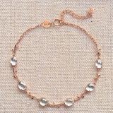 Natural Ice Ellipse Chalcedony Plant Winding Bracelet Retro Charm Silver Jewelry