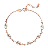 Natural Ice Ellipse Chalcedony Plant Winding Bracelet Retro Charm Silver Jewelry