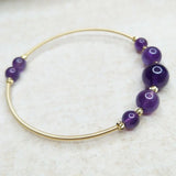 Hand-made Pink Purple Crystal Bracelet for Women