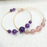 Hand-made Pink Purple Crystal Bracelet for Women
