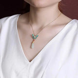 Hetian Jade Pearl Butterfly Necklace Silver Chain Pendant