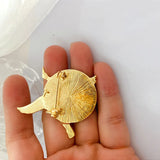 Vintage National Crane Glaze Brooch Pin Cheongsam Hanfu Accessory