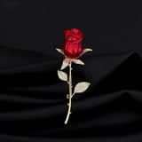Rose Enamel Pin Brooch for Women