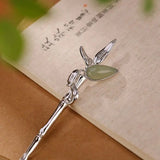 Bamboo Slub Tiara Hair Accessory with Chalcedony - Women's Jewelry