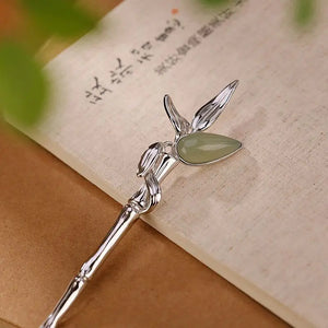 Bamboo Slub Tiara Hair Accessory Fresh Chalcedony Hanfu Jewelry