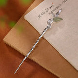 Silver Inlaid Bamboo Tiara Chalcedony Hair Accessories