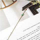 Silver Inlaid Chalcedony Ice Egg Noodle Rose Bracelet Charm