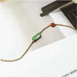 Silver Inlaid Chalcedony Ice Egg Noodle Rose Bracelet Charm