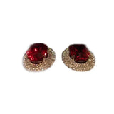 Diamond Studded Red Crystal Earrings for Women