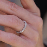 Three-Sided Precision Diamond Ring - Women's Silver Jewelry