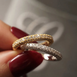 Three-Sided Precision Diamond Ring - Women's Silver Jewelry