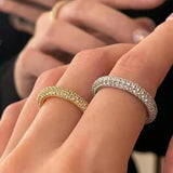 Three-Sided Precision Diamond Ring - Women's Silver Jewelry