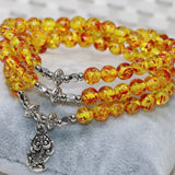 Women Multilayer Bracelet Yellow Resin Beeswax Bangle Jewelry