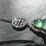 Natural Chalcedony Gourd Bracelet Chinese Retro Lady Silver Jewelry