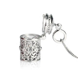 Magic Box Hollow Pendant Necklace Silver Jewelry
