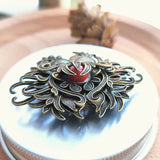 Chinese Retro Palace Silver Wire Brooch Charm Jewelry