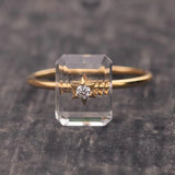 Diamond-Studded Rectangle Adjustable Ring