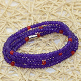 Purple Natural Stone Multilayer Bracelets with Magnetic Clasp