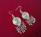Ethnic Miao Silver Earrings Handcrafted in Traditional Style