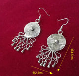 Ethnic Miao Silver Earrings Handcrafted in Traditional Style