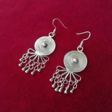 Ethnic Miao Silver Earrings Handcrafted in Traditional Style