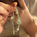 Natural Green Chalcedony Interlocking Bracelet for Women