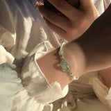 Natural Green Chalcedony Interlocking Bracelet for Women
