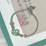 Pastoral Romantic Green Chalcedony Interlocking Bracelet