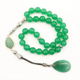 Green Stone Tasbih Muslim Rosary Bracelet 33 66 99 Beads Misbaha Jewelry