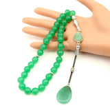 Green Stone Tasbih Muslim Rosary Bracelet 33 66 99 Beads Misbaha Jewelry