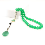 Green Stone Tasbih Muslim Rosary Bracelet 33 66 99 Beads Misbaha Jewelry