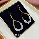 14k Gold Wrapped Freshwater Pearl Earrings 5mm Round Pearl Jewelry