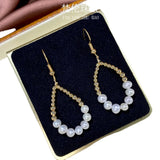 14k Gold Wrapped Freshwater Pearl Earrings 5mm Round Pearl Jewelry