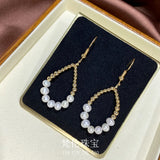 14k Gold Wrapped Freshwater Pearl Earrings 5mm Round Pearl Jewelry
