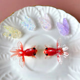 Goldfish Good Luck Koi Earrings Glitter Wings Acrylic