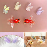 Goldfish Good Luck Koi Earrings Glitter Wings Acrylic