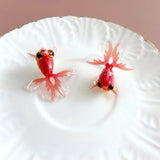 Goldfish Good Luck Koi Earrings Glitter Wings Acrylic