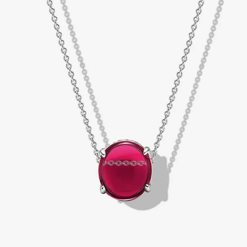 Sterling Silver Four Beads Charm Necklace for Women