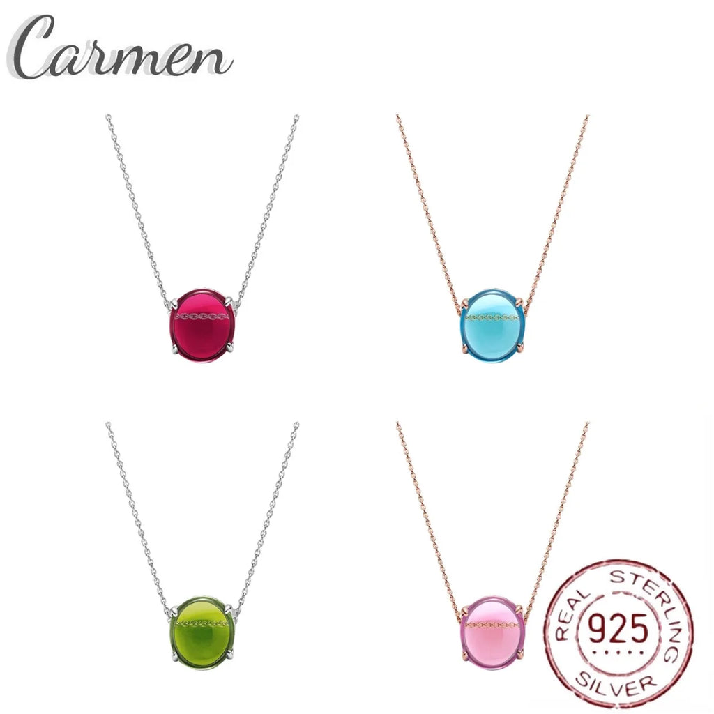 Sterling Silver Four Beads Charm Necklace for Women