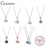 100% S925 Sterling Silver Necklace with Silver Beads Women's Jewelry