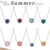 925 Sterling Silver Necklace Silver Beads Clavicle Women Jewelry
