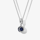 100% S925 Sterling Silver Necklace with Silver Beads Women's Jewelry