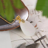 Hetian Chalcedony Oval Pendant Necklace Chinese Retro Charm Female Jewelry