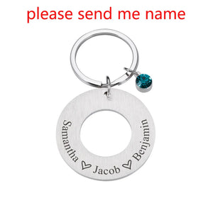 Personalized Name Constellation Stone Family Keyring Jewelry