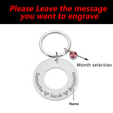 Personalized Name Constellation Stone Family Keyring Jewelry